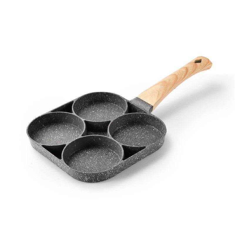 Four-hole Egg Frying Pan Medical Stone Non-stick Pan Home Breakfast Mini Frying Pan - Mubimart