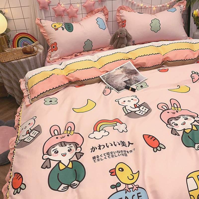 Four-piece Cotton Bedding Summer Princess Style Sheets - Mubimart