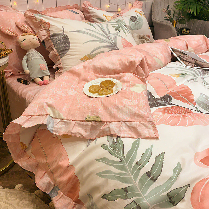 Four-piece Cotton Bedding Summer Princess Style Sheets - Mubimart -  