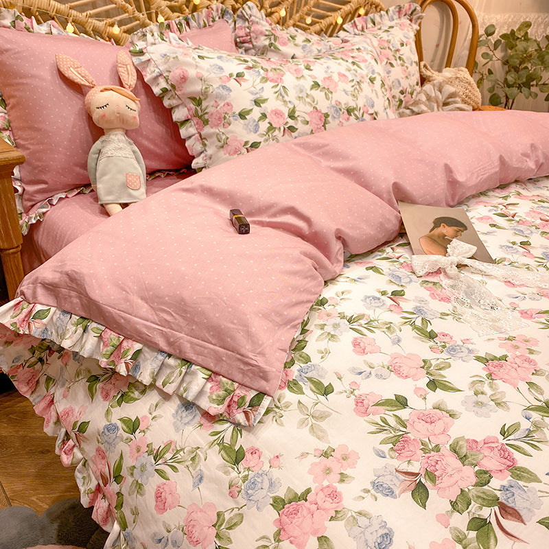 Four-piece Cotton Bedding Summer Princess Style Sheets - Mubimart -  