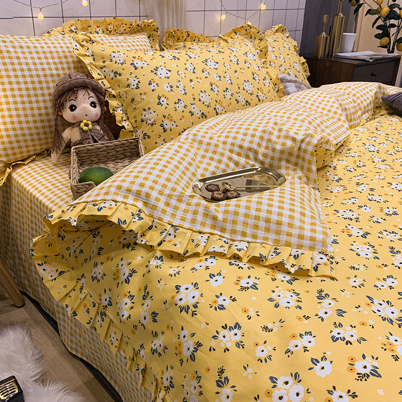 Four-piece Cotton Bedding Summer Princess Style Sheets - Mubimart -  