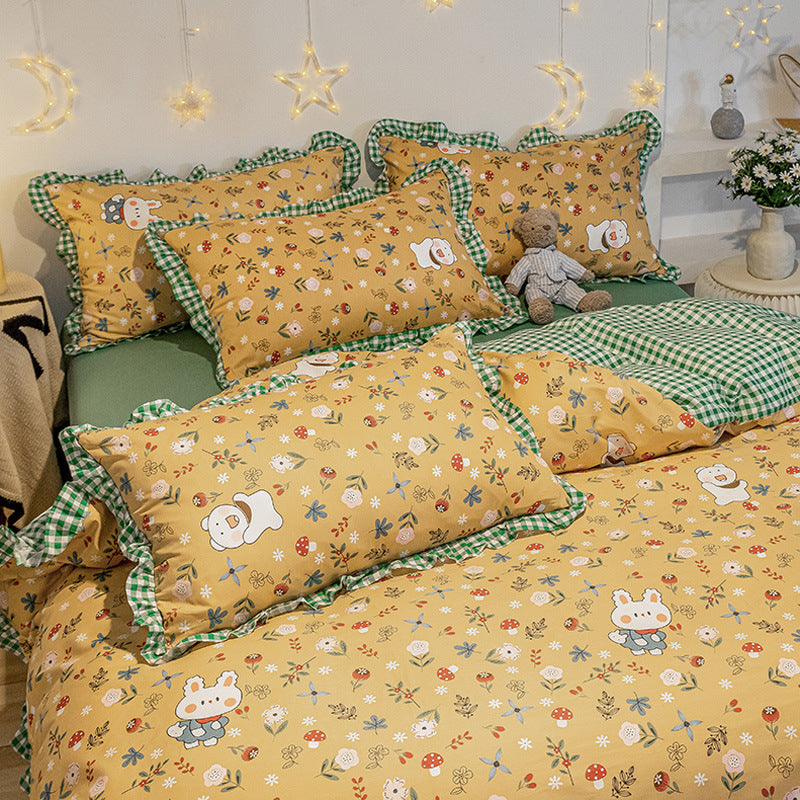 Four-piece Cotton Bedding Summer Princess Style Sheets - Mubimart -  