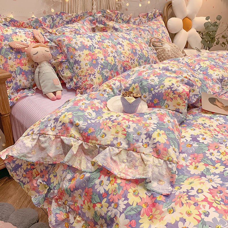 Four-piece Cotton Bedding Summer Princess Style Sheets - Mubimart -  