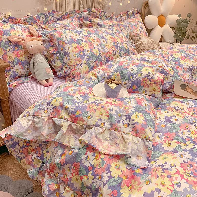 Four-piece Cotton Bedding Summer Princess Style Sheets - Mubimart