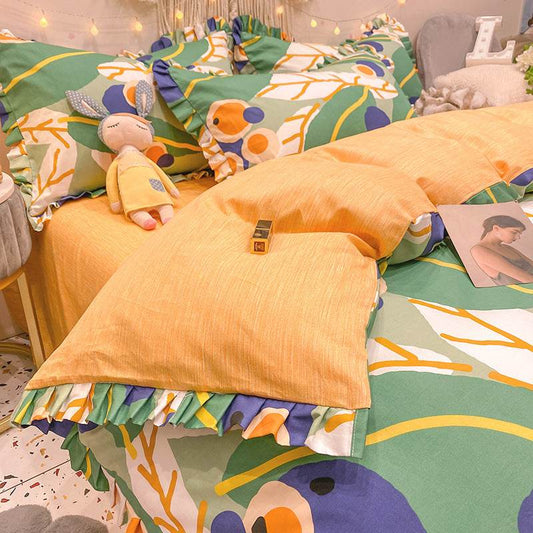 Four-piece Cotton Bedding Summer Princess Style Sheets - Mubimart