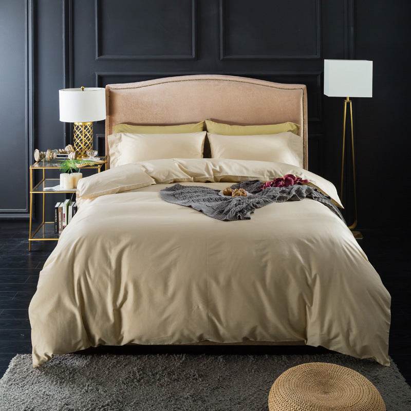 Four-piece long-staple cotton solid color set - Mubimart