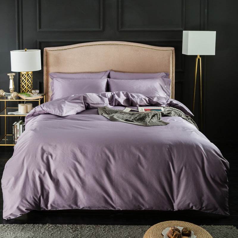 Four-piece long-staple cotton solid color set - Mubimart