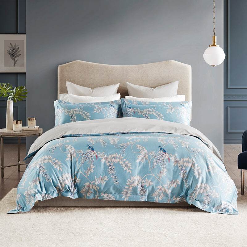 Four-piece set of long-staple cotton satin printed bedding - Mubimart
