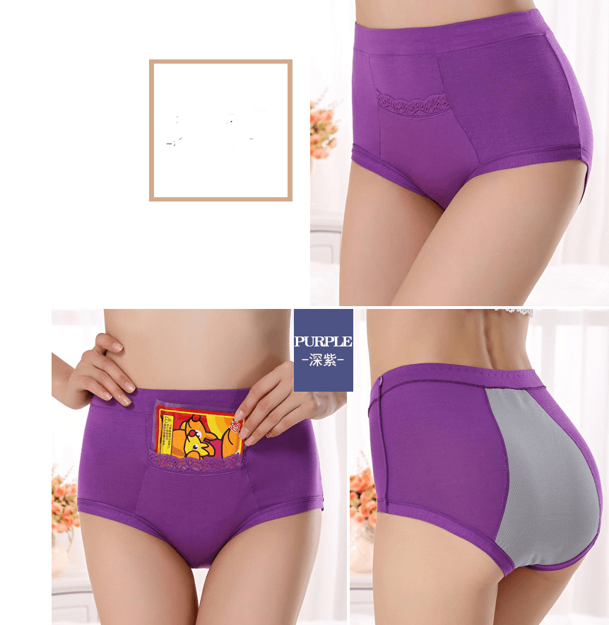 Free Shipping Menstrual period Bamboo fiber Womens underwear Long waisted side leakage proof pocket Health pants L-XXXL R1 - Mubimart