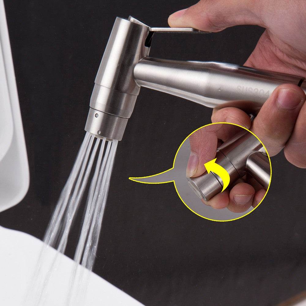 Free shipping SUS304 Stainless Steel Nickle Bathroom Handheld Bidet Shattaf Sprayer Transforms Toilet Into Spray BidetVaporizer - Mubimart