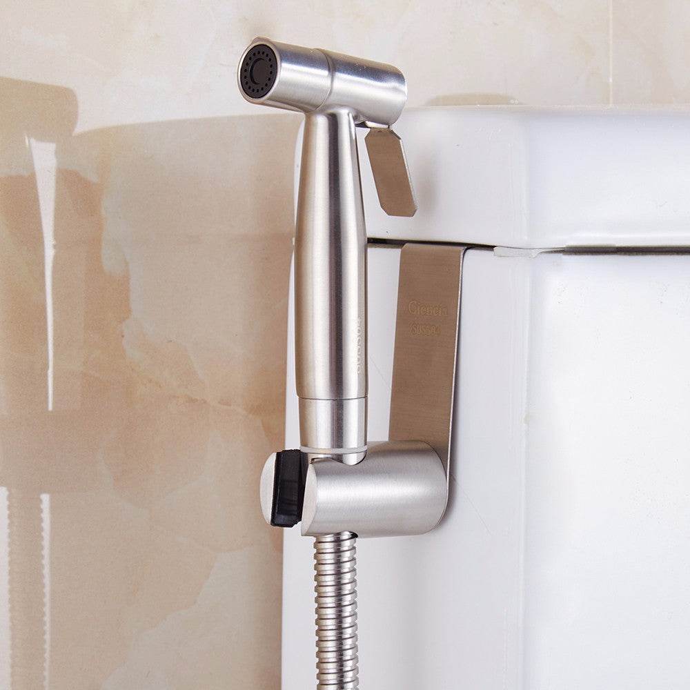 Free shipping SUS304 Stainless Steel Nickle Bathroom Handheld Bidet Shattaf Sprayer Transforms Toilet Into Spray BidetVaporizer - Mubimart