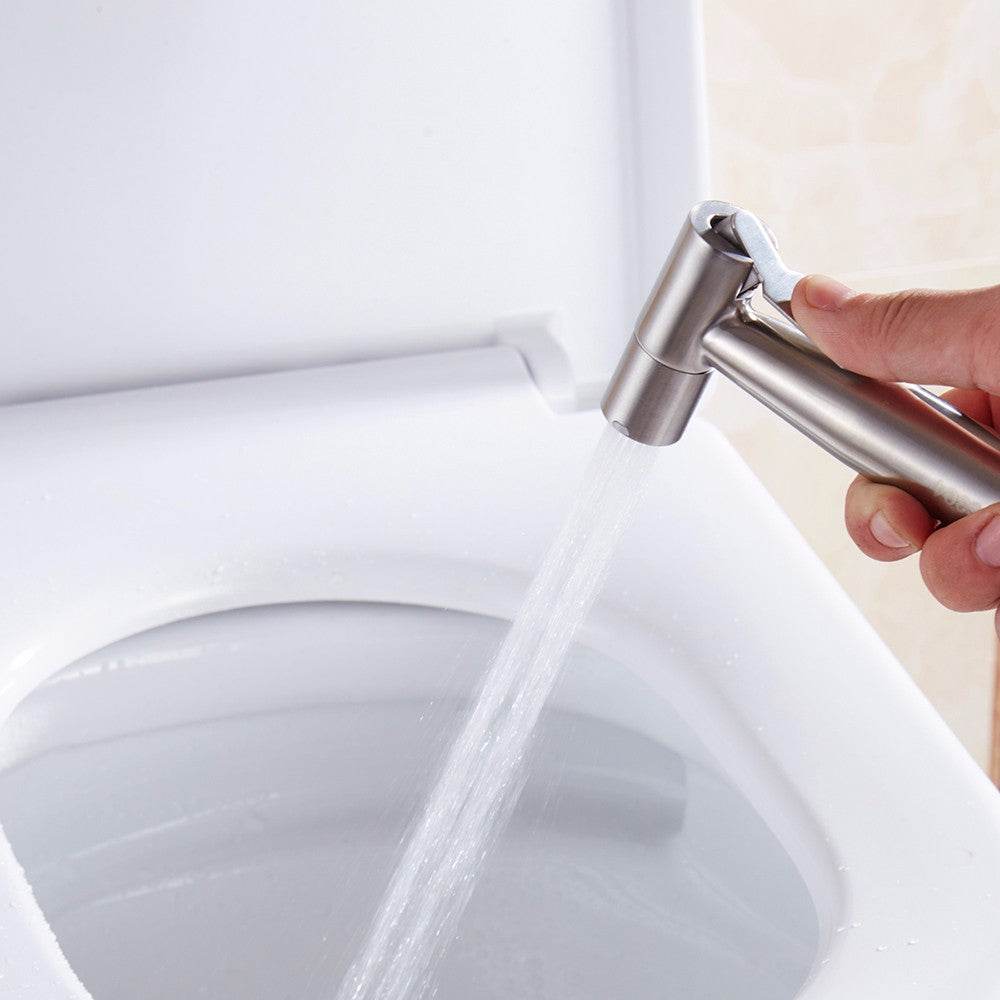 Free shipping SUS304 Stainless Steel Nickle Bathroom Handheld Bidet Shattaf Sprayer Transforms Toilet Into Spray BidetVaporizer - Mubimart