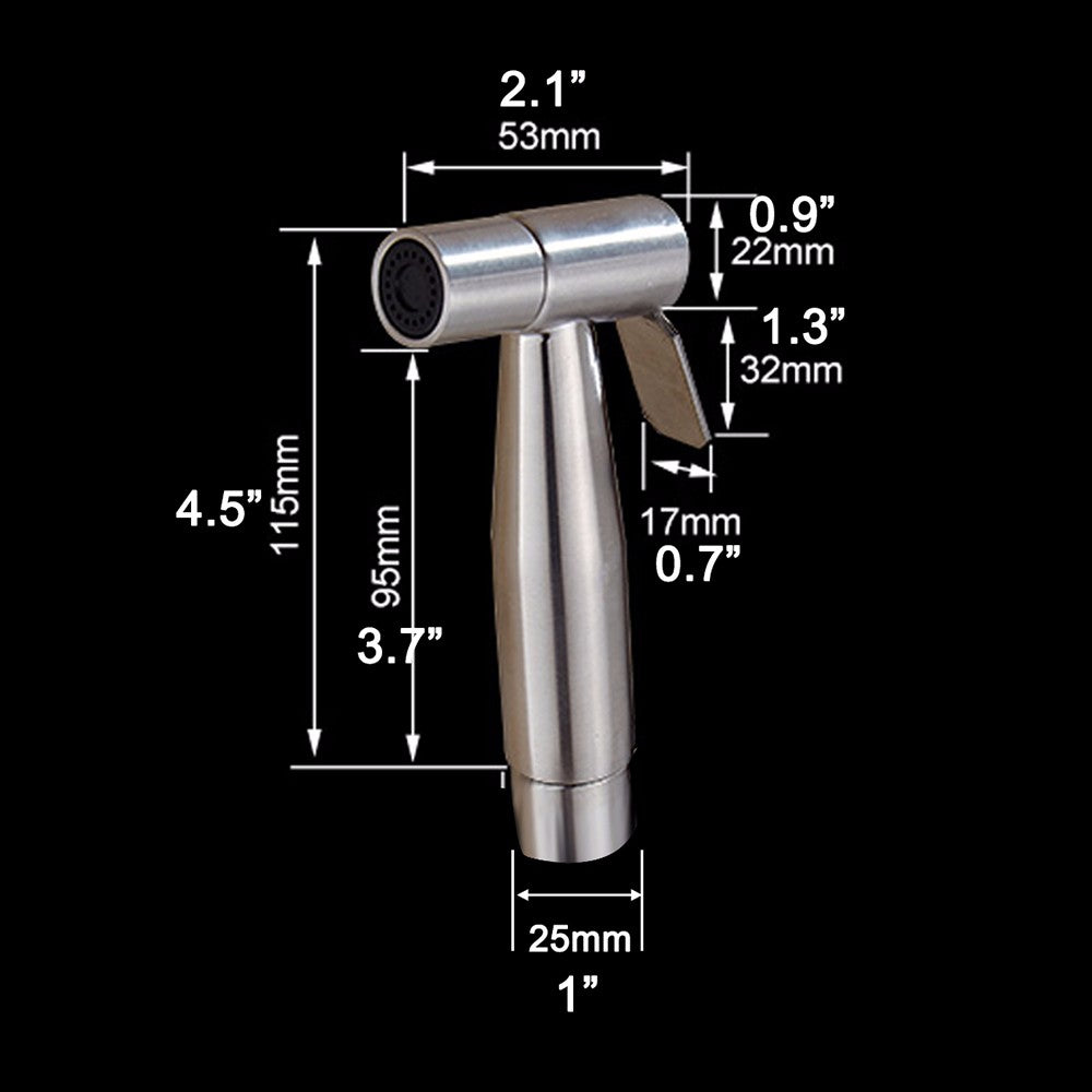 Free shipping SUS304 Stainless Steel Nickle Bathroom Handheld Bidet Shattaf Sprayer Transforms Toilet Into Spray BidetVaporizer - Mubimart -  