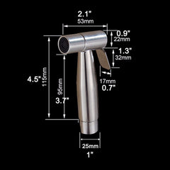 Free shipping SUS304 Stainless Steel Nickle Bathroom Handheld Bidet Shattaf Sprayer Transforms Toilet Into Spray BidetVaporizer - Mubimart -  