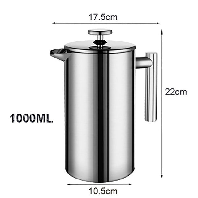 French Press Coffee Maker Stainless Steel Coffee Percolator - Mubimart -  