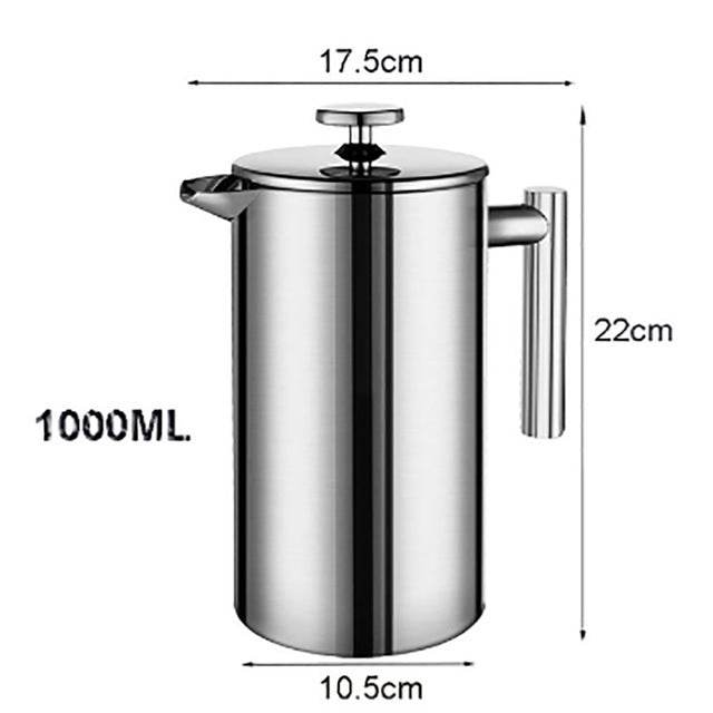 French Press Coffee Maker Stainless Steel Coffee Percolator - Mubimart