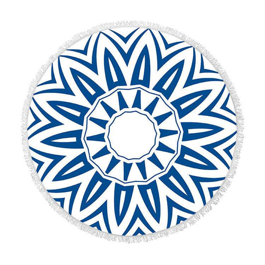 Fringed beach towel round bath towel beach towel - Mubimart