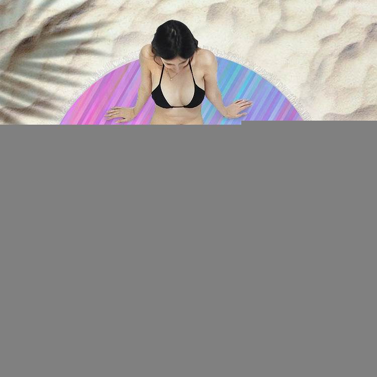 Fringed beach towel round bath towel beach towel - Mubimart