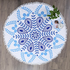 Fringed beach towel round bath towel beach towel - Mubimart -  