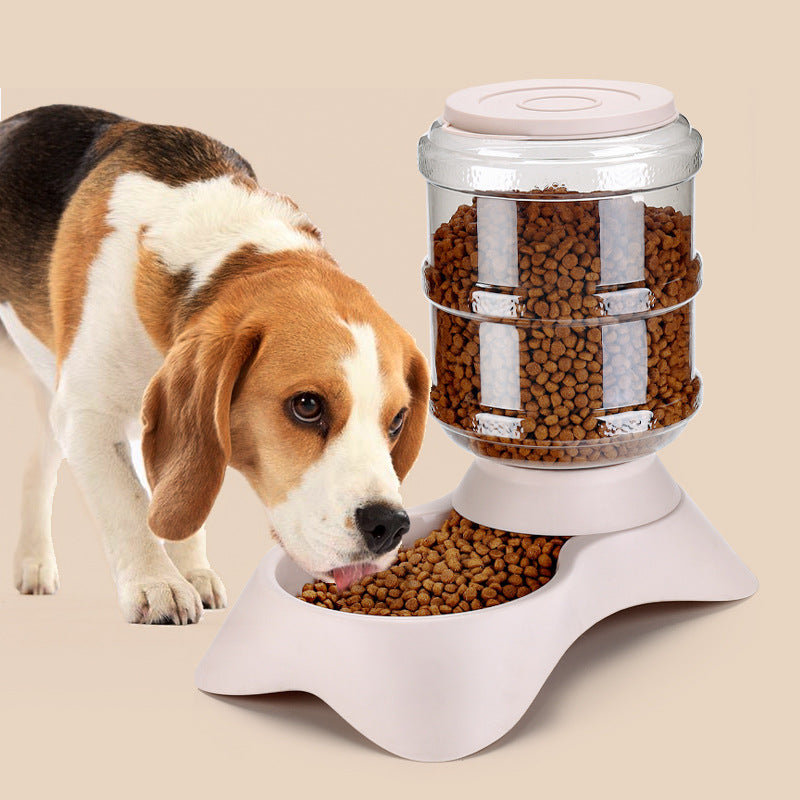 Frosted Texture Plastic Automatic Pet Feeder - Mubimart -  