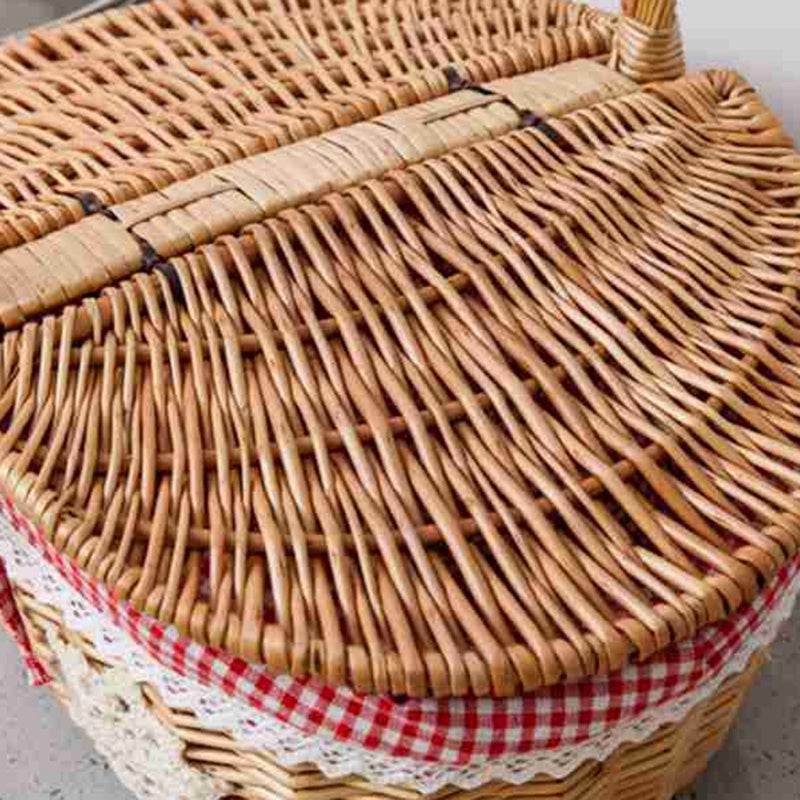 Fruit Basket Craft Basket Rural Round 20-30 Basket Wicker Basket Japanese Style - Mubimart