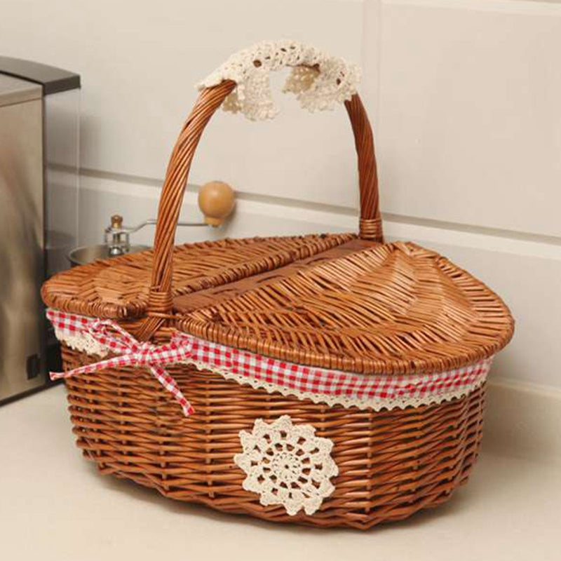 Fruit Basket Craft Basket Rural Round 20-30 Basket Wicker Basket Japanese Style - Mubimart -  