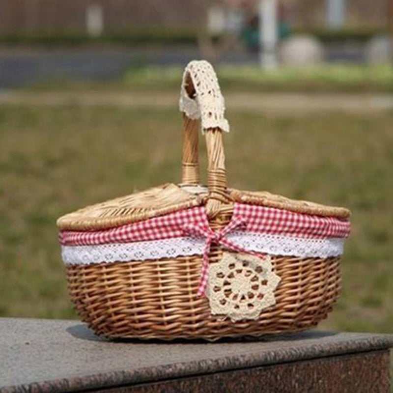 Fruit Basket Craft Basket Rural Round 20-30 Basket Wicker Basket Japanese Style - Mubimart -  