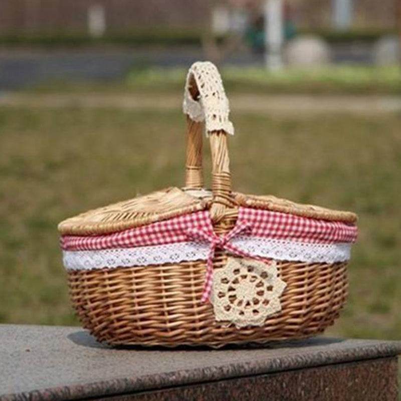 Fruit Basket Craft Basket Rural Round 20-30 Basket Wicker Basket Japanese Style - Mubimart