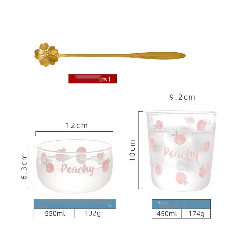 Fruit Salad Glass Bowl Dessert Bowl Breakfast Cup Set - Mubimart