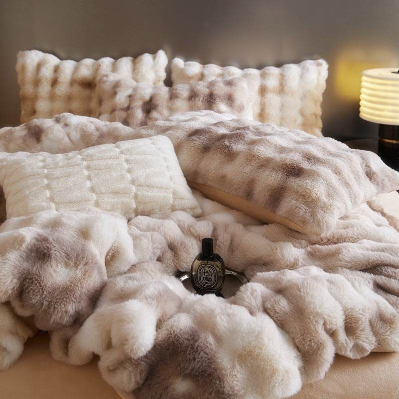 Fur Velvet Four-piece Set Fitted Sheet Set Bedding - Mubimart