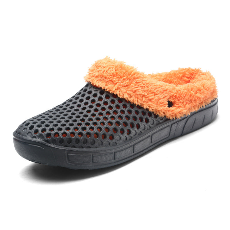 Fuzzy Plush Garden Clogs Mules Slippers Home Indoor Couple Slippers - Mubimart -  