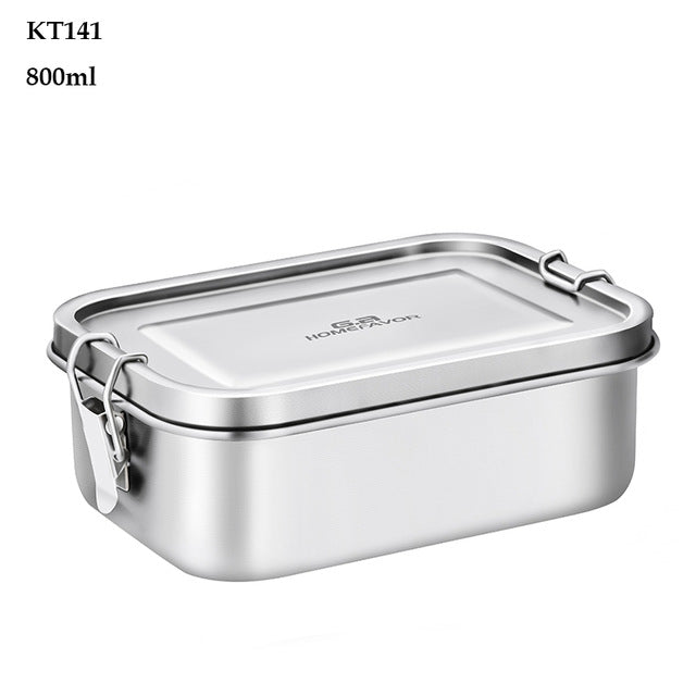 G.a HOMEFAVOR Custom Lunch Box For Kids Food Container Bento Box 304 Top Grade Stainless Steel Storage Thermal Metal Box Stock - Mubimart -  