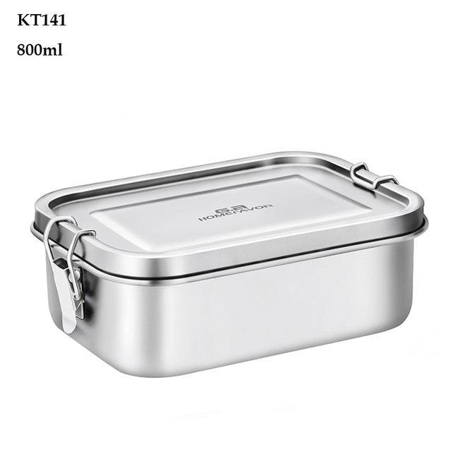 G.a HOMEFAVOR Custom Lunch Box For Kids Food Container Bento Box 304 Top Grade Stainless Steel Storage Thermal Metal Box Stock - Mubimart