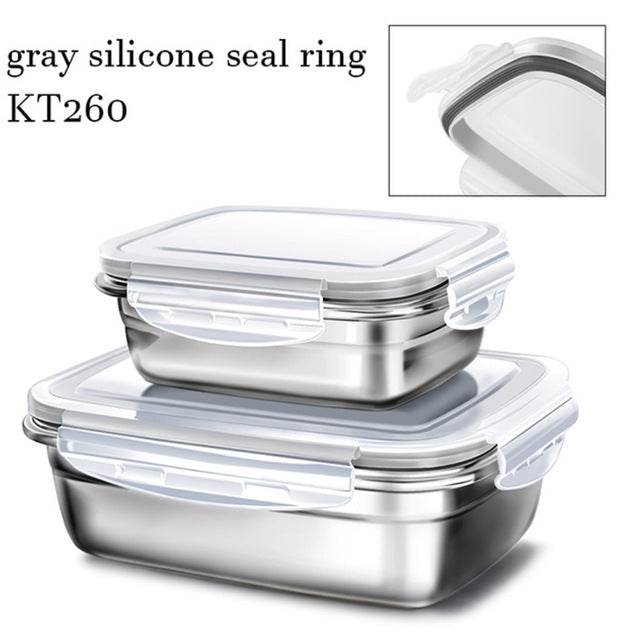 G.a HOMEFAVOR Custom Lunch Box For Kids Food Container Bento Box 304 Top Grade Stainless Steel Storage Thermal Metal Box Stock - Mubimart