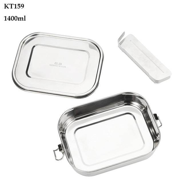 G.a HOMEFAVOR Custom Lunch Box For Kids Food Container Bento Box 304 Top Grade Stainless Steel Storage Thermal Metal Box Stock - Mubimart