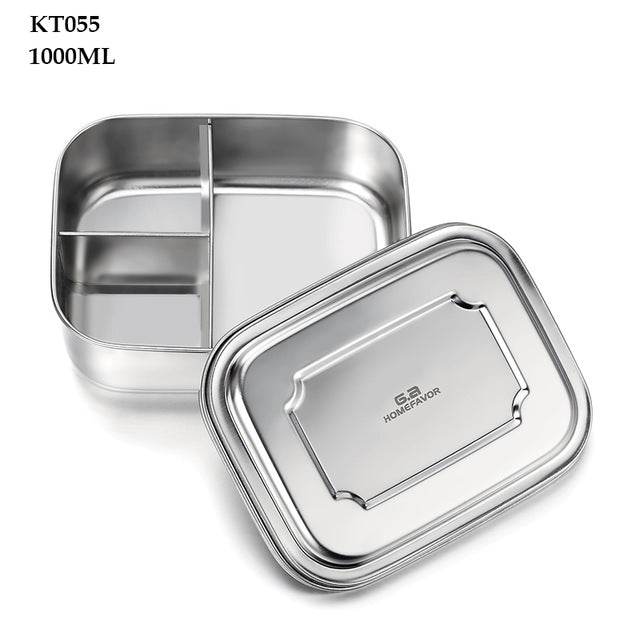 G.a HOMEFAVOR Custom Lunch Box For Kids Food Container Bento Box 304 Top Grade Stainless Steel Storage Thermal Metal Box Stock - Mubimart