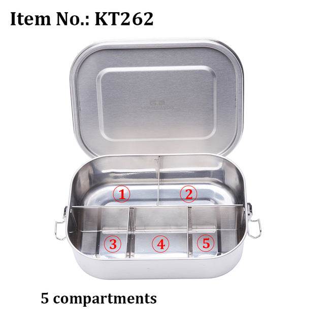 G.a HOMEFAVOR Custom Lunch Box For Kids Food Container Bento Box 304 Top Grade Stainless Steel Storage Thermal Metal Box Stock - Mubimart