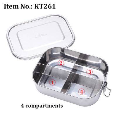 G.a HOMEFAVOR Custom Lunch Box For Kids Food Container Bento Box 304 Top Grade Stainless Steel Storage Thermal Metal Box Stock - Mubimart