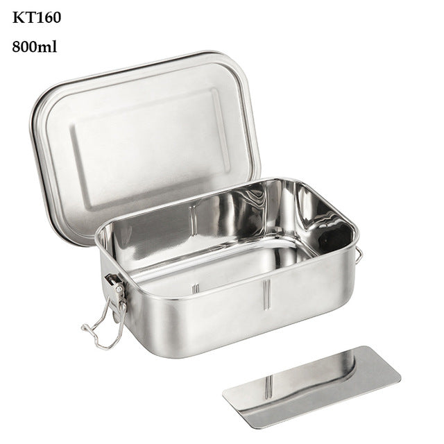 G.a HOMEFAVOR Custom Lunch Box For Kids Food Container Bento Box 304 Top Grade Stainless Steel Storage Thermal Metal Box Stock - Mubimart -  