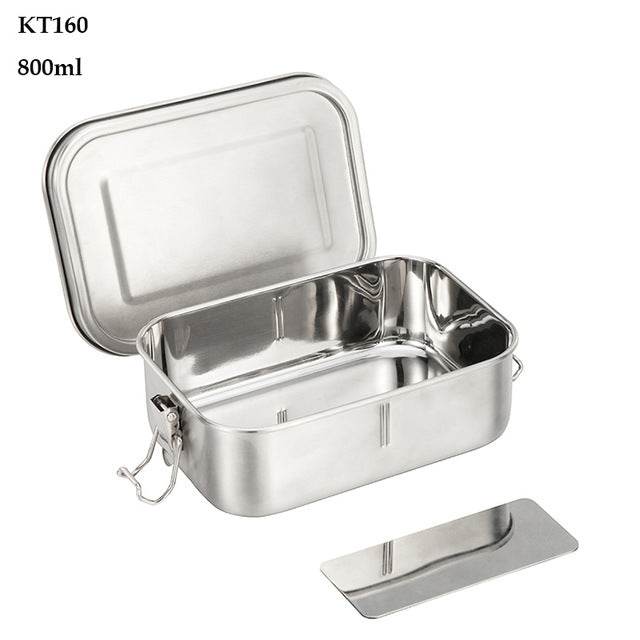 G.a HOMEFAVOR Custom Lunch Box For Kids Food Container Bento Box 304 Top Grade Stainless Steel Storage Thermal Metal Box Stock - Mubimart