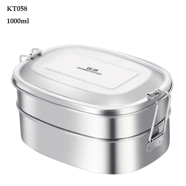 G.a HOMEFAVOR Custom Lunch Box For Kids Food Container Bento Box 304 Top Grade Stainless Steel Storage Thermal Metal Box Stock - Mubimart -  