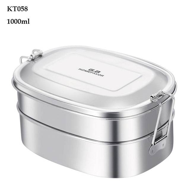 G.a HOMEFAVOR Custom Lunch Box For Kids Food Container Bento Box 304 Top Grade Stainless Steel Storage Thermal Metal Box Stock - Mubimart
