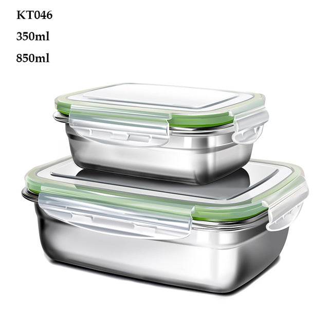 G.a HOMEFAVOR Custom Lunch Box For Kids Food Container Bento Box 304 Top Grade Stainless Steel Storage Thermal Metal Box Stock - Mubimart