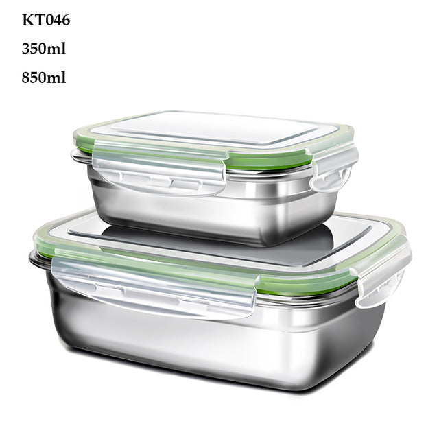 G.a HOMEFAVOR Custom Lunch Box For Kids Food Container Bento Box 304 Top Grade Stainless Steel Storage Thermal Metal Box Stock - Mubimart -  