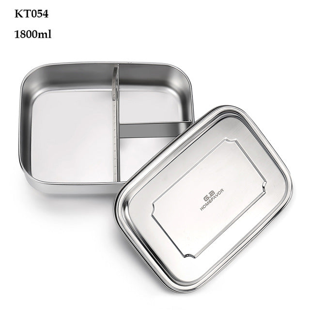 G.a HOMEFAVOR Custom Lunch Box For Kids Food Container Bento Box 304 Top Grade Stainless Steel Storage Thermal Metal Box Stock - Mubimart -  