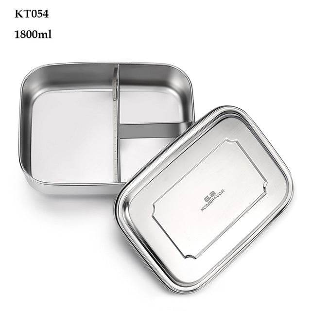 G.a HOMEFAVOR Custom Lunch Box For Kids Food Container Bento Box 304 Top Grade Stainless Steel Storage Thermal Metal Box Stock - Mubimart