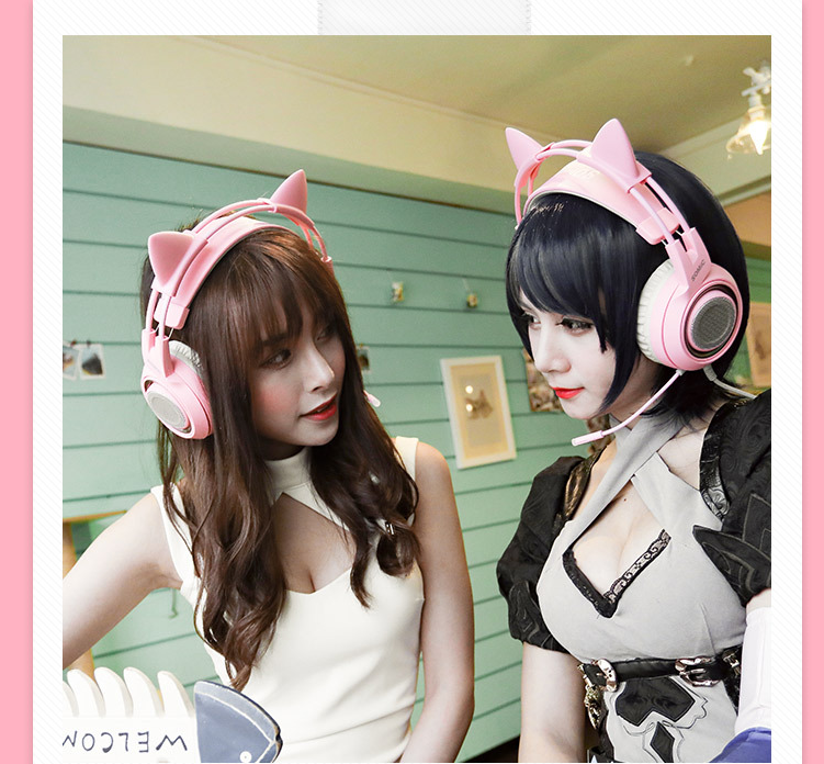 G951 Gaming Headset USB 7.1 Virtual Surround Sound Headsets LED Cat Ear Headphones - Mubimart -  