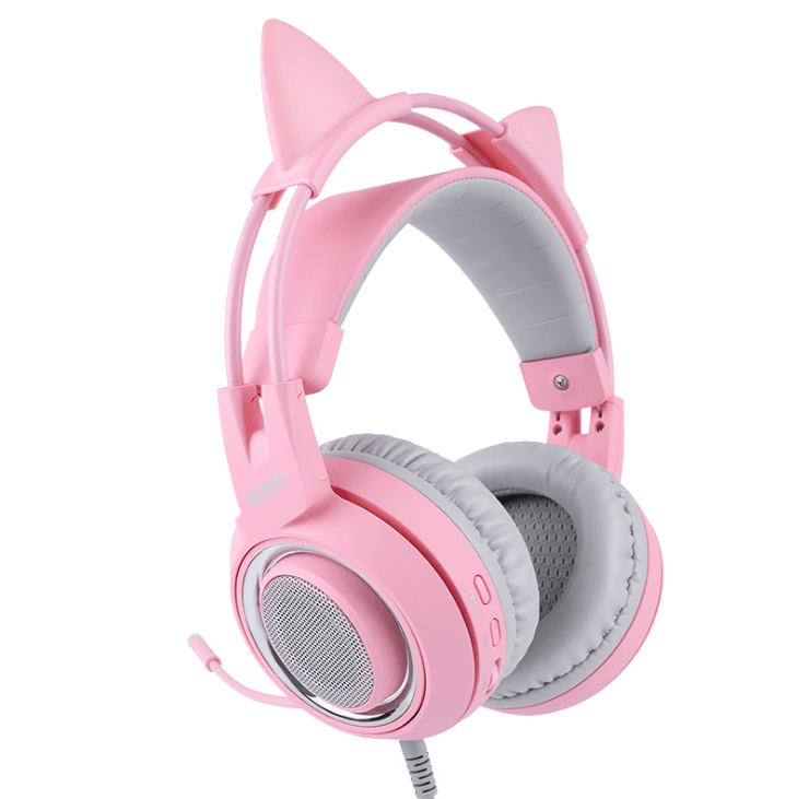 G951 Gaming Headset USB 7.1 Virtual Surround Sound Headsets LED Cat Ear Headphones - Mubimart