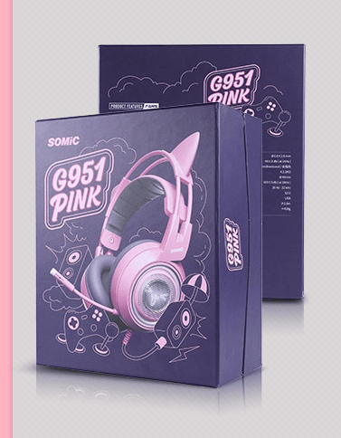 G951 Gaming Headset USB 7.1 Virtual Surround Sound Headsets LED Cat Ear Headphones - Mubimart