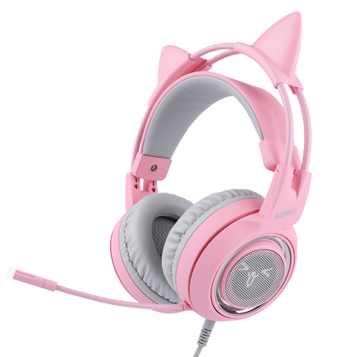 G951 Gaming Headset USB 7.1 Virtual Surround Sound Headsets LED Cat Ear Headphones - Mubimart